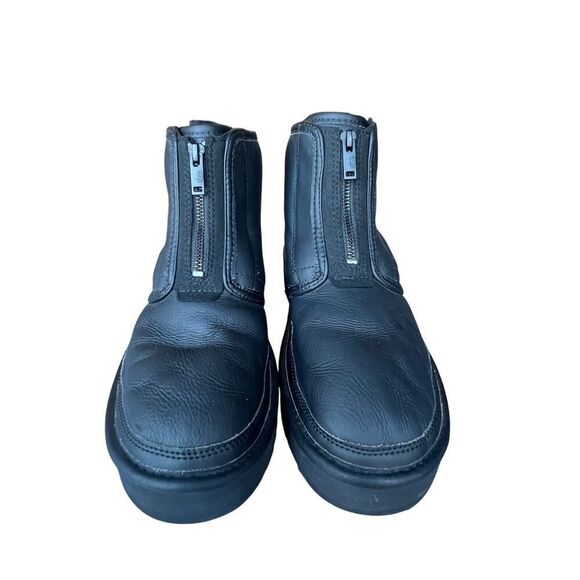 UGG ULTRA BLACK MATTE NEUMEL PLATFORM LEATHER WOOL BOOTS 10 WOMEN MSRP $225 - Picture 8 of 13